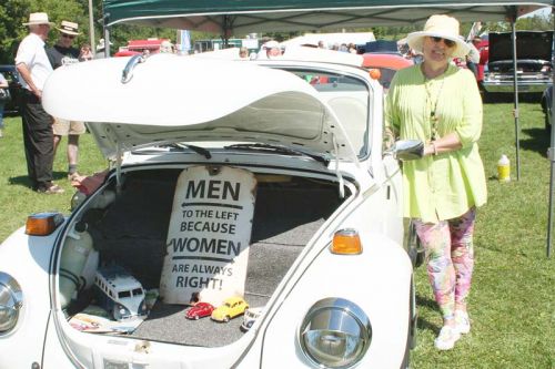 Linda Cyr of Dog Lake (Inverary) and her ’73 SuperBeetle at the 22nd annual Verona Classic Car Show.